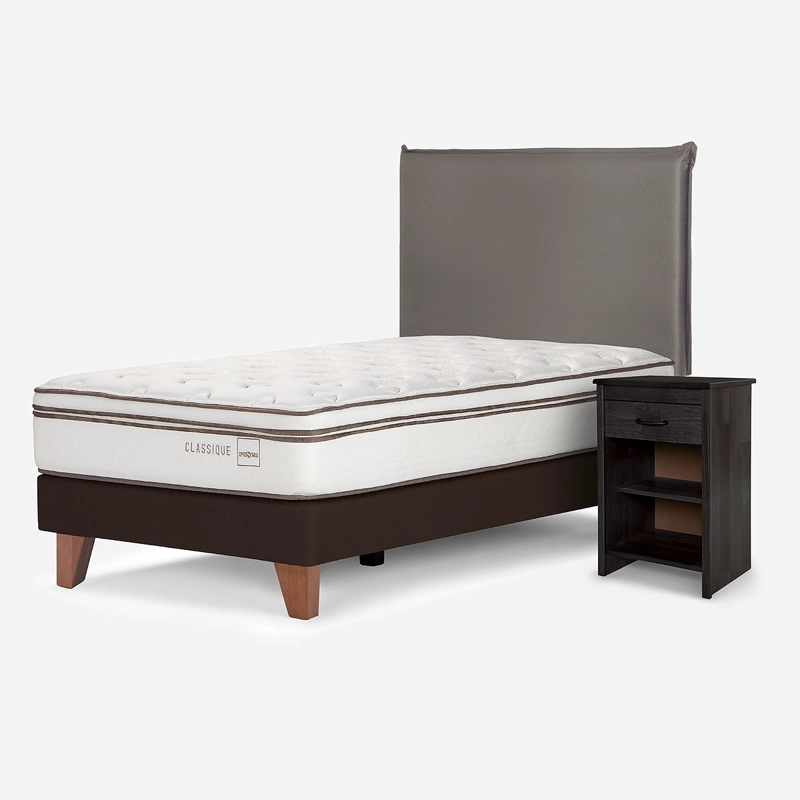 CAMA CLASSIQUE+ 1,5 PLAZAS + MUEBLES MAURICE GRAFITO - 2