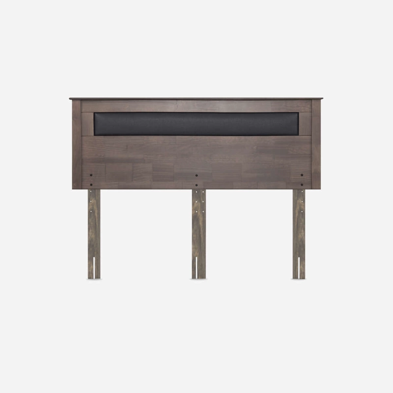 RESPALDO ROSEN FERRARA MADERA-CUERINA GRIS KING - 1