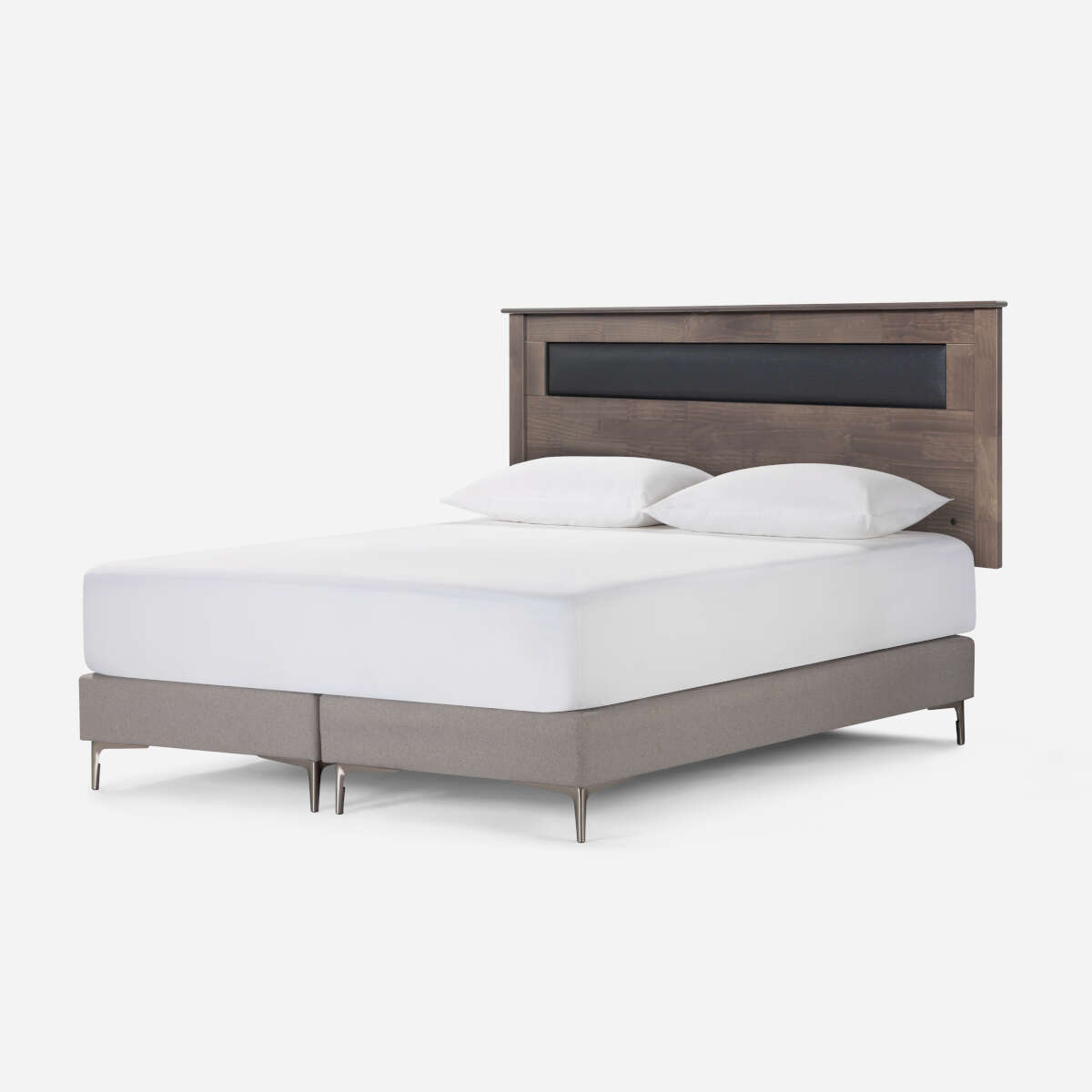 RESPALDO ROSEN FERRARA MADERA-CUERINA GRIS KING - 3