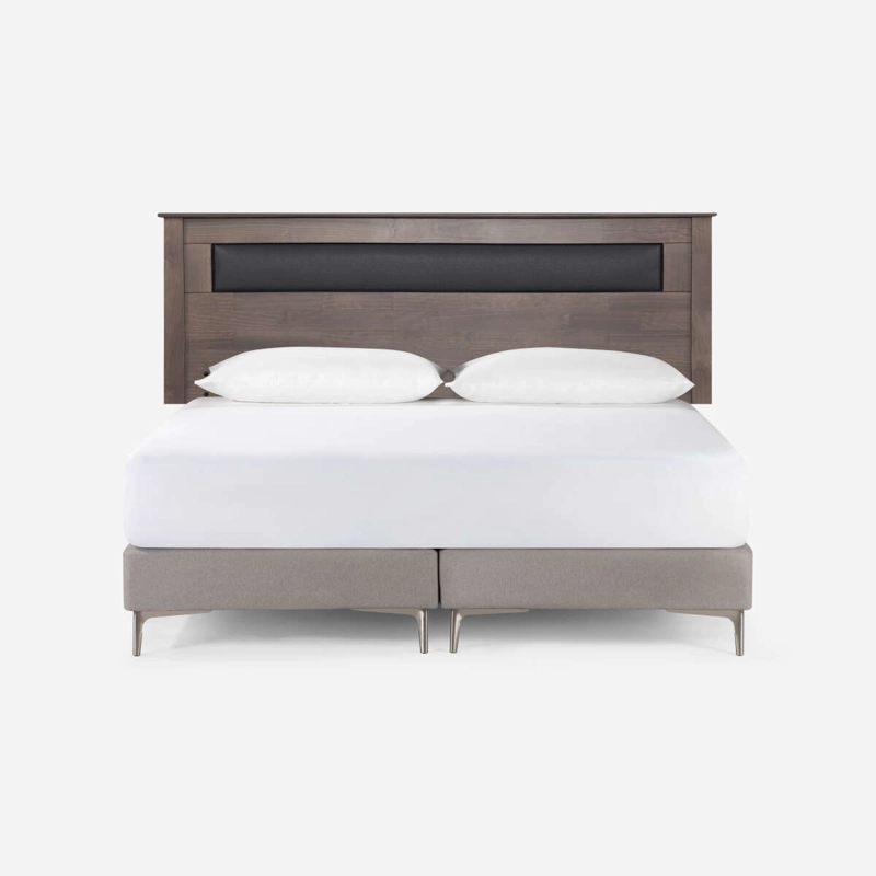 RESPALDO ROSEN FERRARA MADERA-CUERINA GRIS KING - 4
