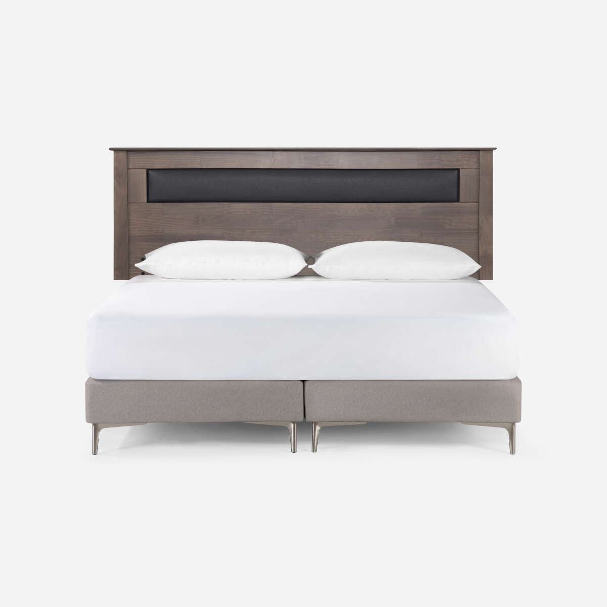 RESPALDO ROSEN FERRARA MADERA-CUERINA GRIS KING - 4