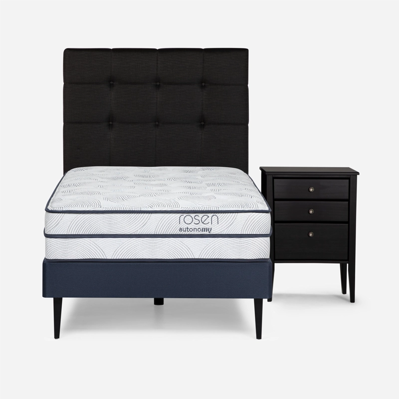 CAMA EUROPEA ROSEN AUTONOMY SKY 1,5 PL + MUEBLES ISSEY GRAF. - 1