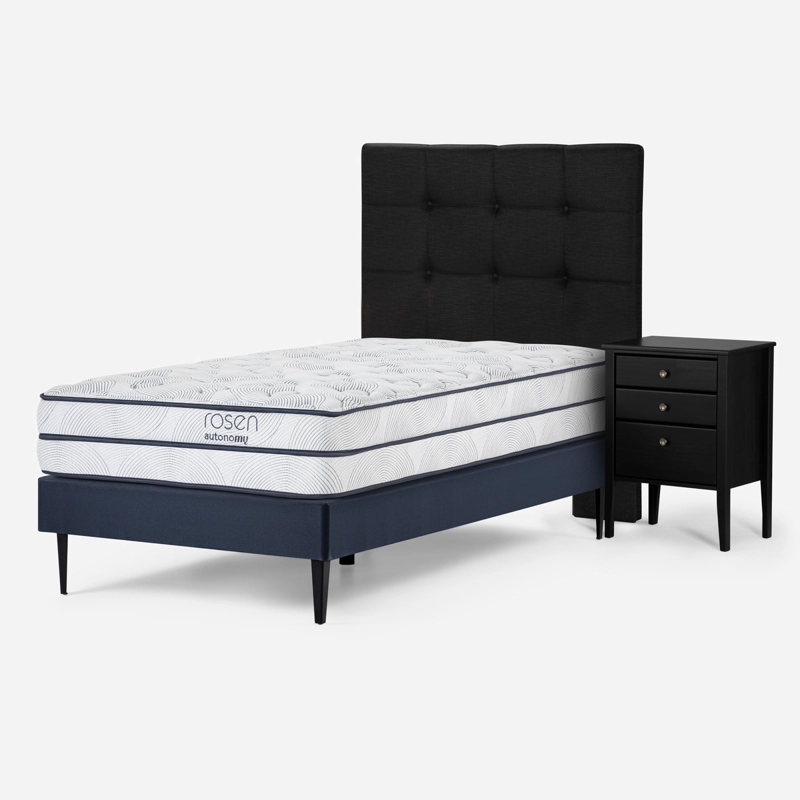CAMA EUROPEA ROSEN AUTONOMY SKY 1,5 PL + MUEBLES ISSEY GRAF. - 6