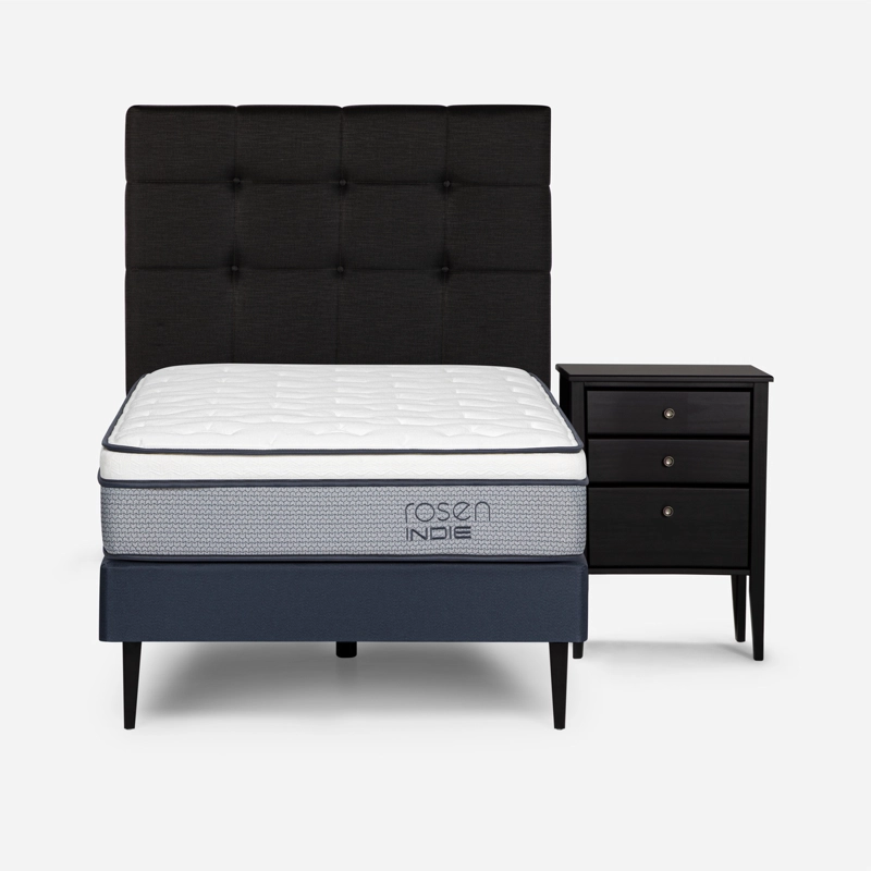 CAMA EUROPEA ROSEN INDIE 1  PLAZA + MUEBLES ISSEY GRAFITO - 1