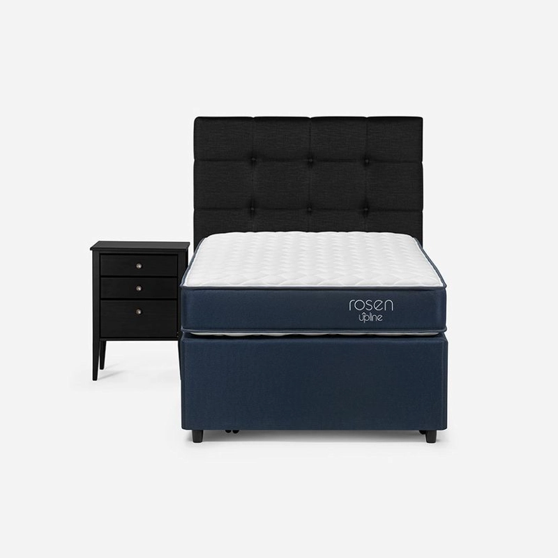 ROSEN DIVAN CAMA UPLINE 1,5 PLAZAS CON MUEBLES ISSEY - 1