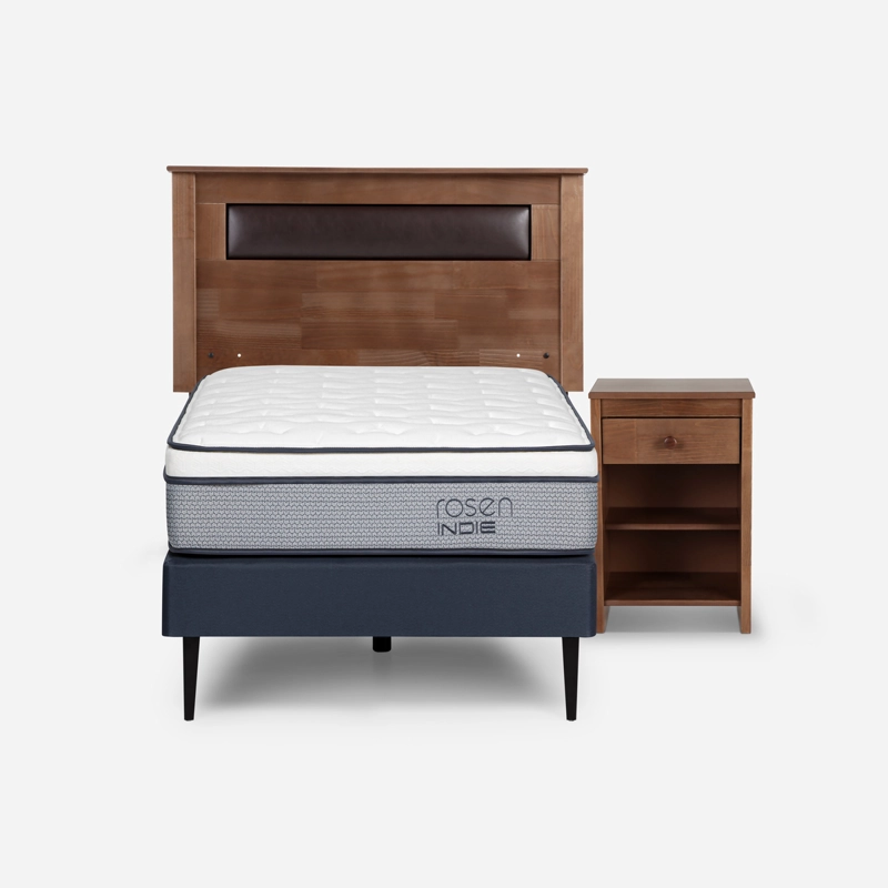 CAMA EUROPEA ROSEN INDIE 1  PLAZA + MUEBLES FERRARA - 1