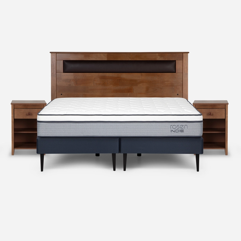 CAMA EUROPEA ROSEN  INDIE 2 PLAZAS BD + MUEBLES FERRARA - 1