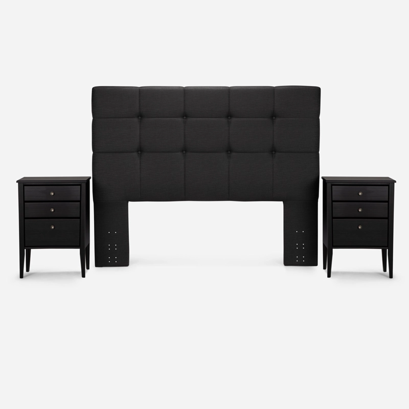 CAMA EUROPEA ROSEN AUTONOMY SKY 2 PL + MUEBLES ISSEY GRAFITO - 2