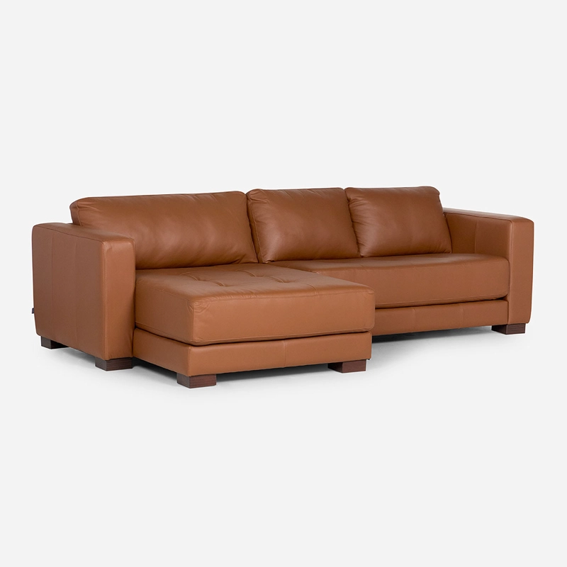 SOFA SECCIONAL ROSEN COPELAND IZQUIERDO CUERO CAFE - 1