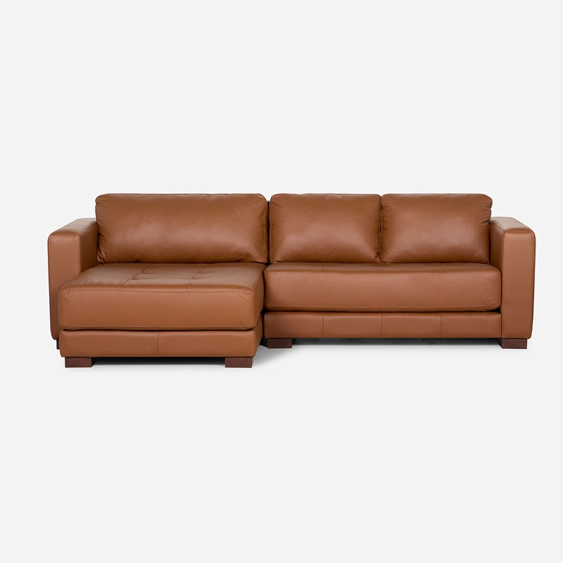 SOFA SECCIONAL ROSEN COPELAND IZQUIERDO CUERO CAFE - 2