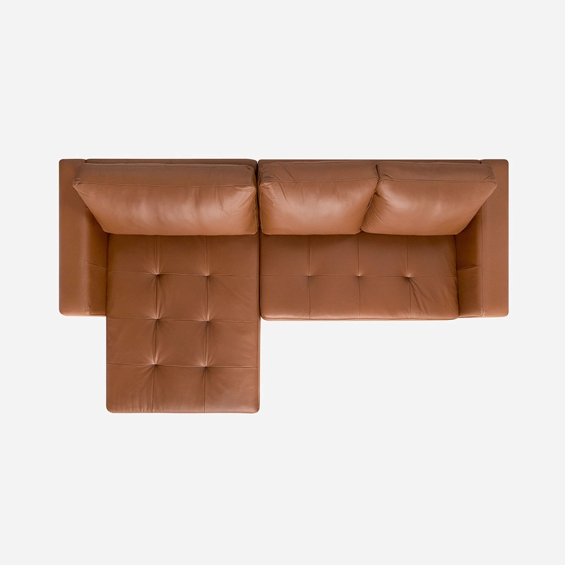 SOFA SECCIONAL ROSEN COPELAND IZQUIERDO CUERO CAFE - 3