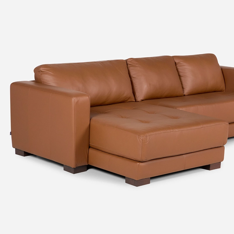 SOFA SECCIONAL ROSEN COPELAND IZQUIERDO CUERO CAFE - 5