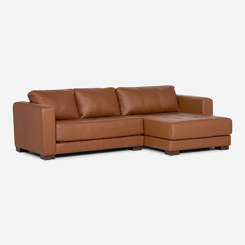 SOFA SECCIONAL ROSEN COPELAND DERECHO CUERO CAFE - 1