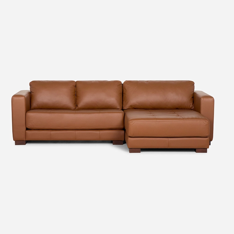 SOFA SECCIONAL ROSEN COPELAND DERECHO CUERO CAFE - 2