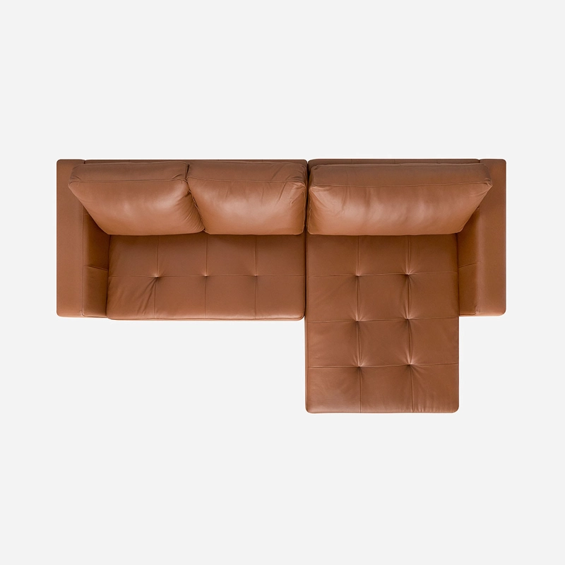 SOFA SECCIONAL ROSEN COPELAND DERECHO CUERO CAFE - 3