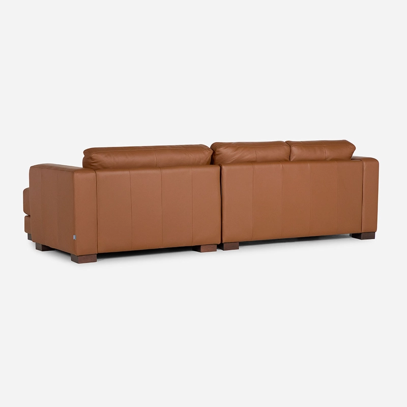 SOFA SECCIONAL ROSEN COPELAND DERECHO CUERO CAFE - 4