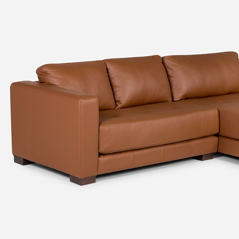 SOFA SECCIONAL ROSEN COPELAND DERECHO CUERO CAFE - 5