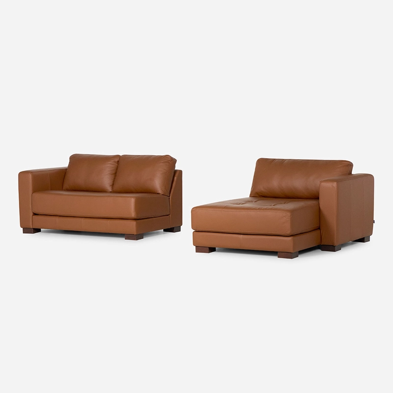 SOFA SECCIONAL ROSEN COPELAND DERECHO CUERO CAFE - 6