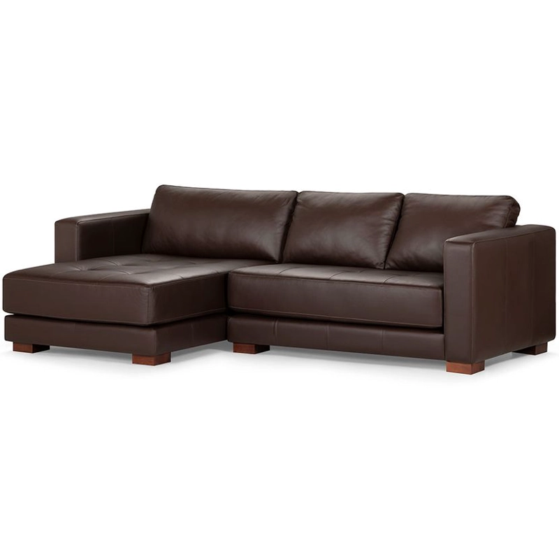 SOFA SECCIONAL ROSEN COPELAND IZQUIERDO CUERO MARRON - 1