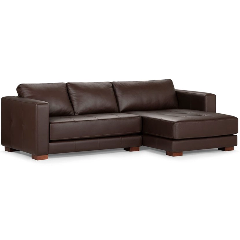 SOFA SECCIONAL ROSEN COPELAND DERECHO CUERO MARRON - 1