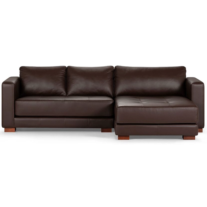 SOFA SECCIONAL ROSEN COPELAND DERECHO CUERO MARRON - 2