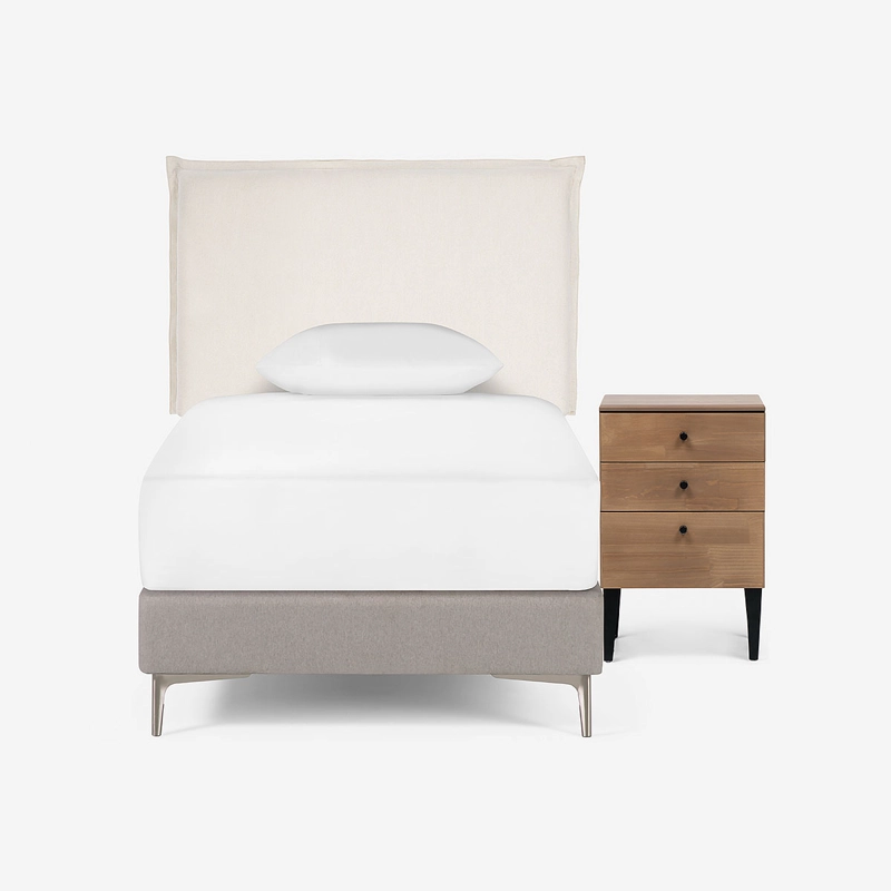 SET DE MUEBLES RESPALDO MAURA 1.5 PLAZAS + VELADOR PAUL - 2