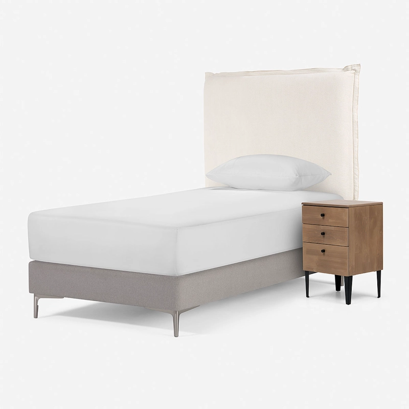 SET DE MUEBLES RESPALDO MAURA 1.5 PLAZAS + VELADOR PAUL - 3