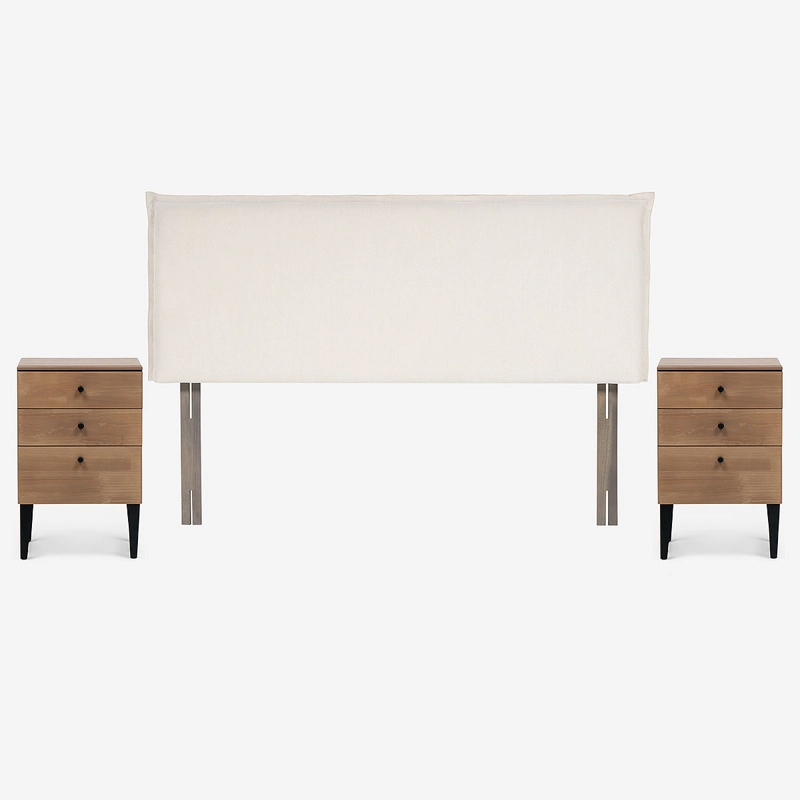 SET DE MUEBLES RESPALDO MAURA KING + VELADORES PAUL - 1