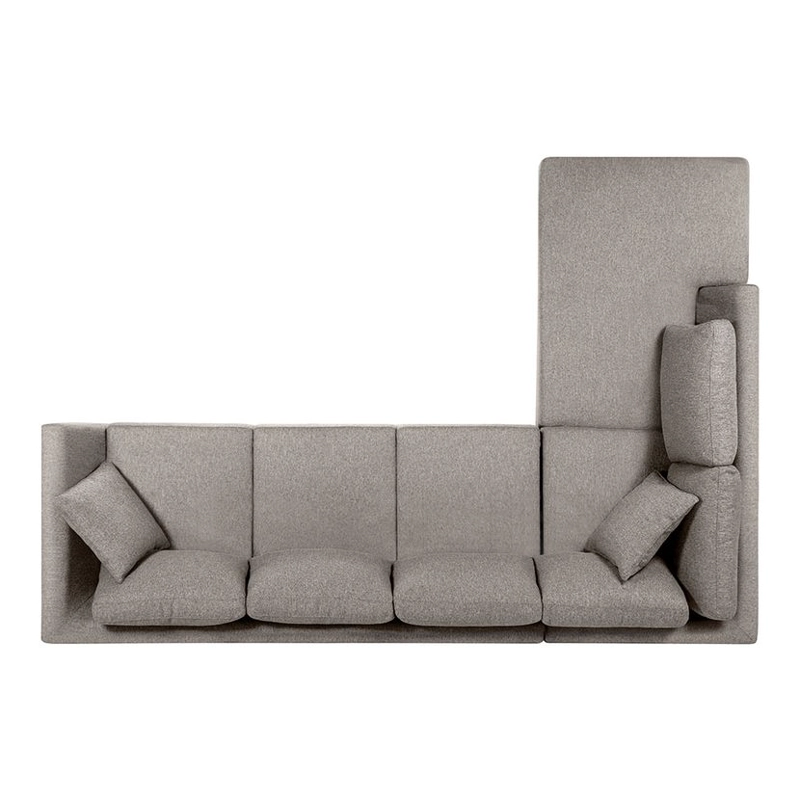 SOFA SECCIONAL ROSEN CARTER IZQUIERDO TELA CENIZA - 4