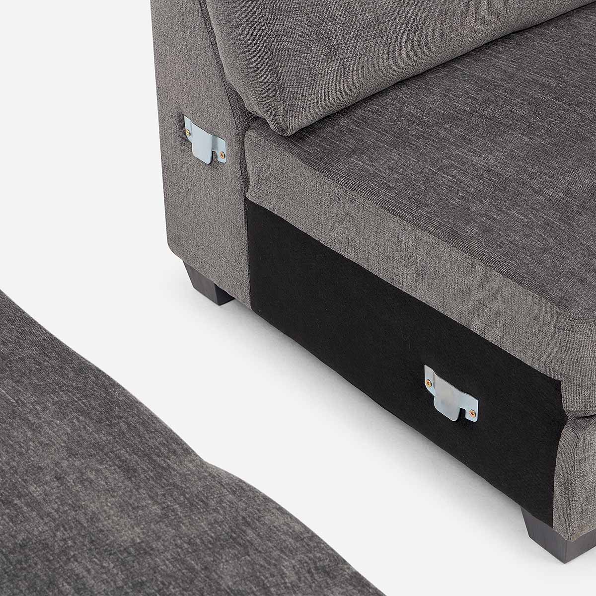 SOFA SECCIONAL SULLIVAN IZQUIERDO TELA GRIS - 7