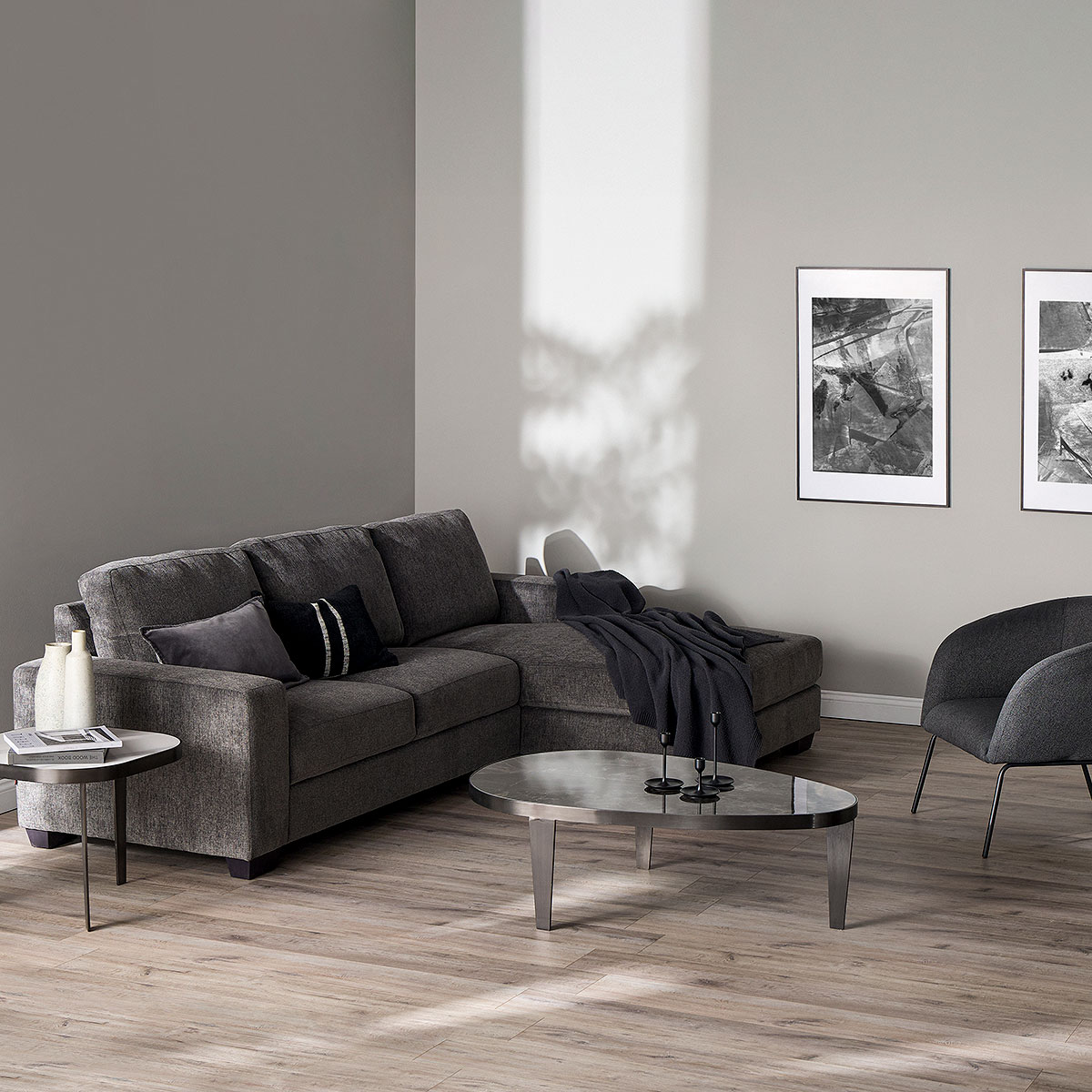 SOFA SECCIONAL SULLIVAN DERECHO TELA GRIS - 2