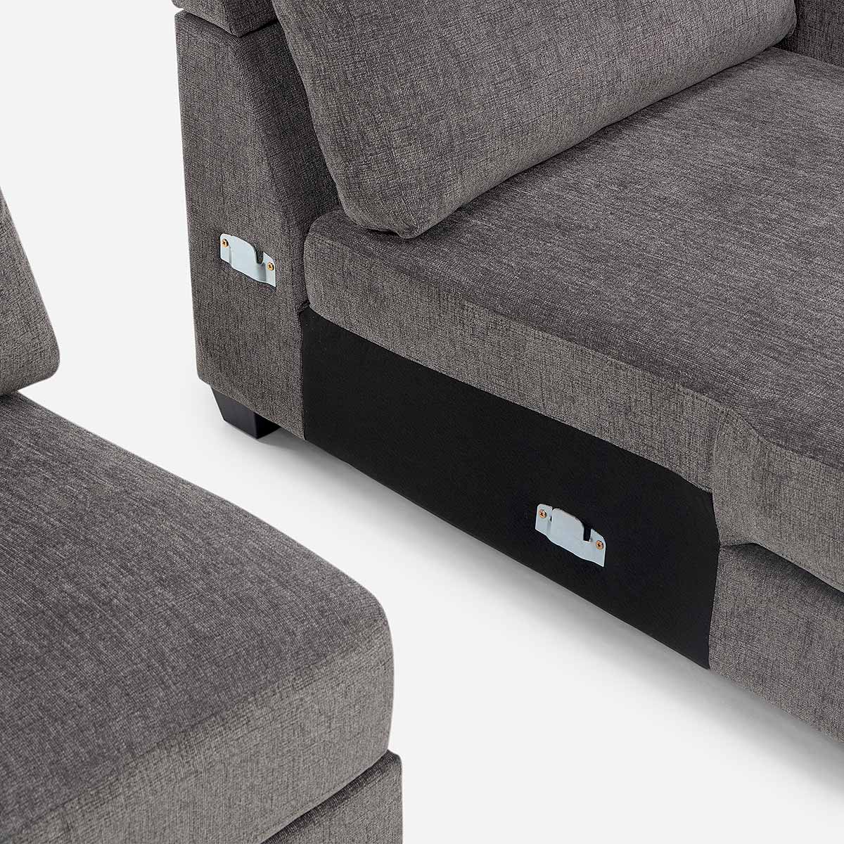 SOFA SECCIONAL SULLIVAN DERECHO TELA GRIS - 8