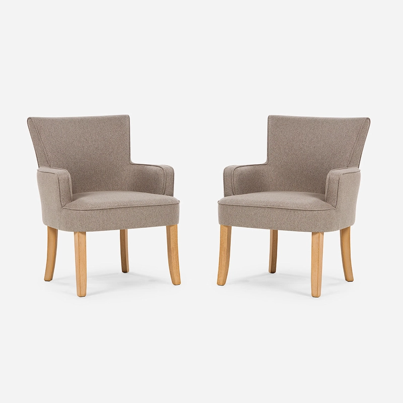 SET 2 POLTRONAS EMILY II TELA TAUPE - 1