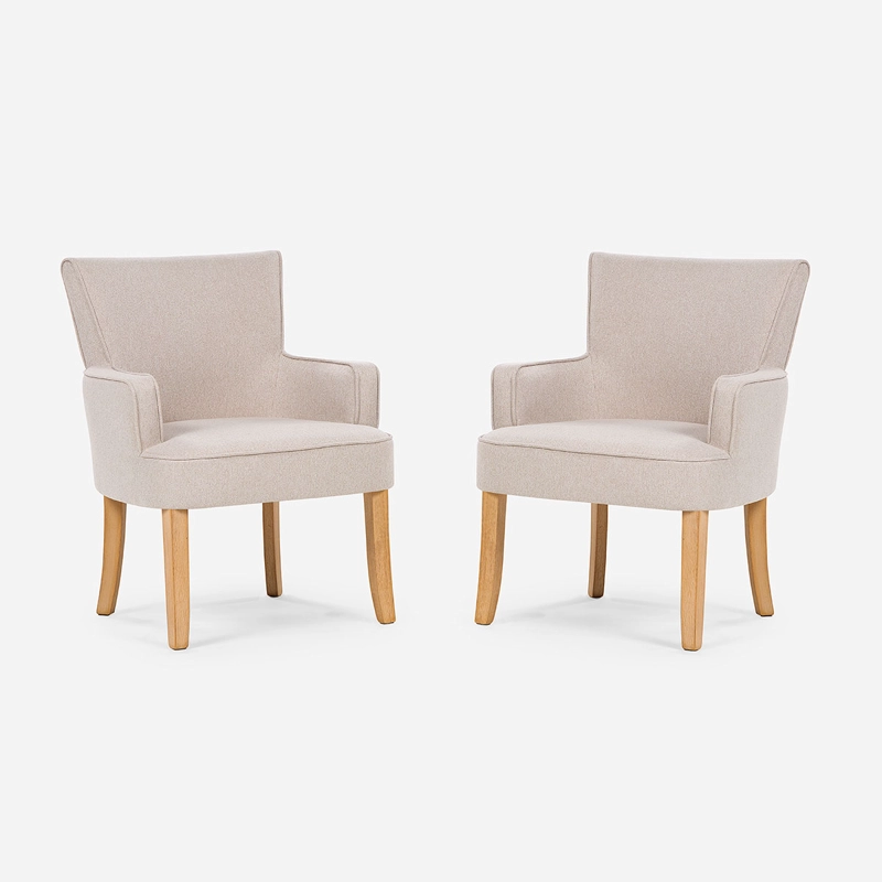 SET 2 POLTRONAS EMILY II TELA TAUPE - 1