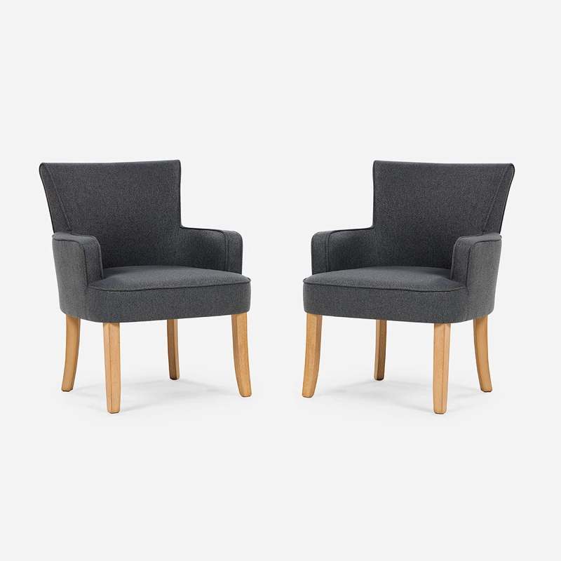 SET 2 POLTRONAS EMILY II TELA TAUPE - 1