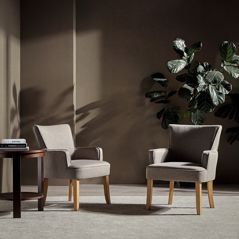 SET 2 POLTRONAS EMILY II TELA TAUPE - 3