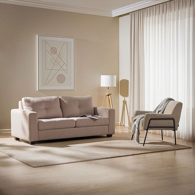 SOFA LARA 3 CUERPOS COLOR CRUDO - 2