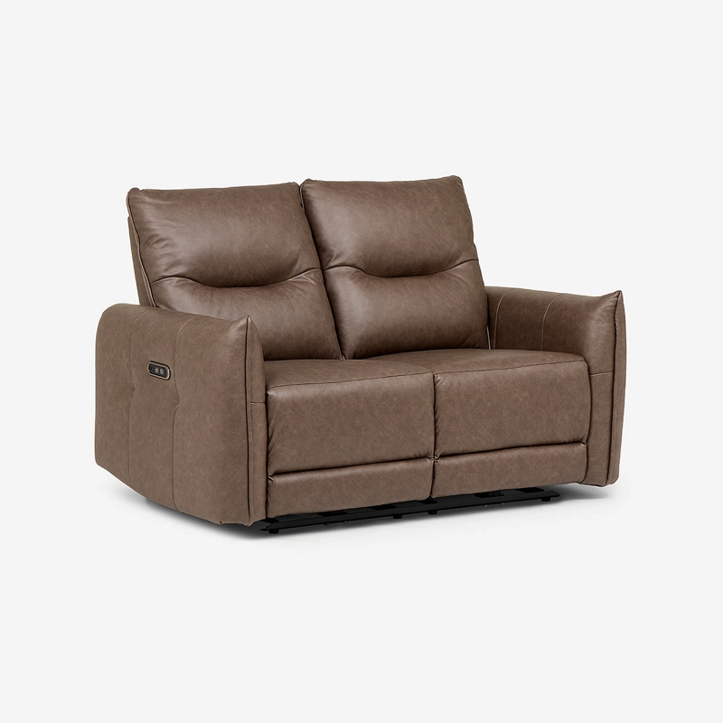 SOFA RECLINABLE KANO 2 CUERPOS ELE CTRICO TELA CAFE - 1