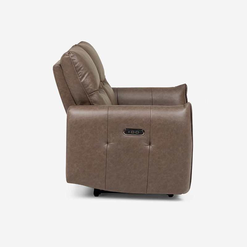 SOFA RECLINABLE KANO 2 CUERPOS ELE CTRICO TELA CAFE - 4