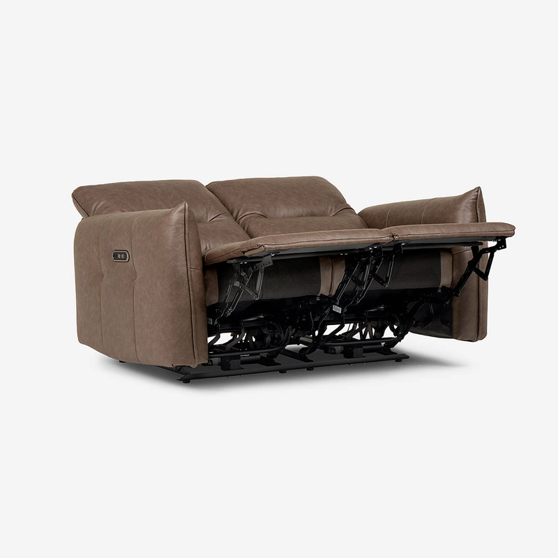 SOFA RECLINABLE KANO 2 CUERPOS ELE CTRICO TELA CAFE - 6