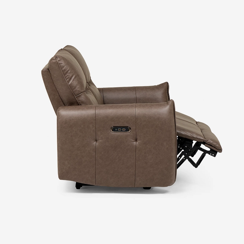 SOFA RECLINABLE KANO 2 CUERPOS ELE CTRICO TELA CAFE - 7