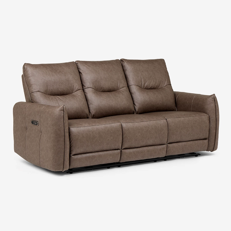 SOFA RECLINABLE KANO 3 CUERPOS ELE CTRICO TELA CAFE - 1