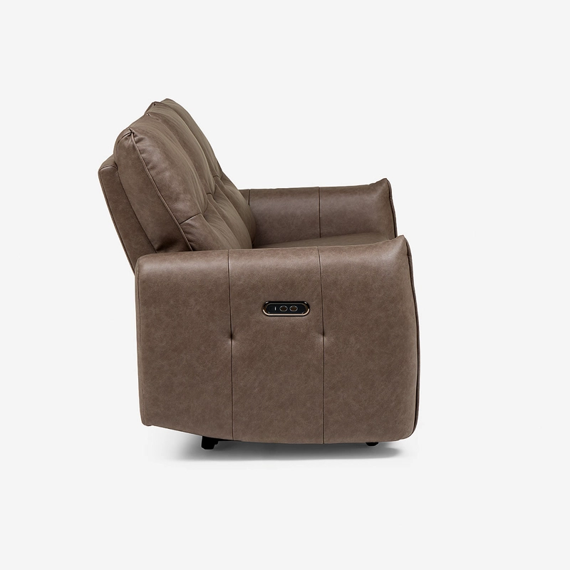 SOFA RECLINABLE KANO 3 CUERPOS ELE CTRICO TELA CAFE - 4