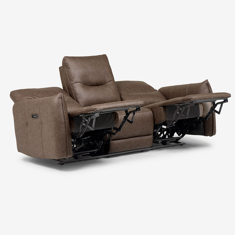 SOFA RECLINABLE KANO 3 CUERPOS ELE CTRICO TELA CAFE - 5