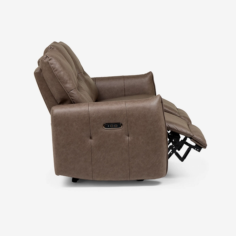 SOFA RECLINABLE KANO 3 CUERPOS ELE CTRICO TELA CAFE - 6