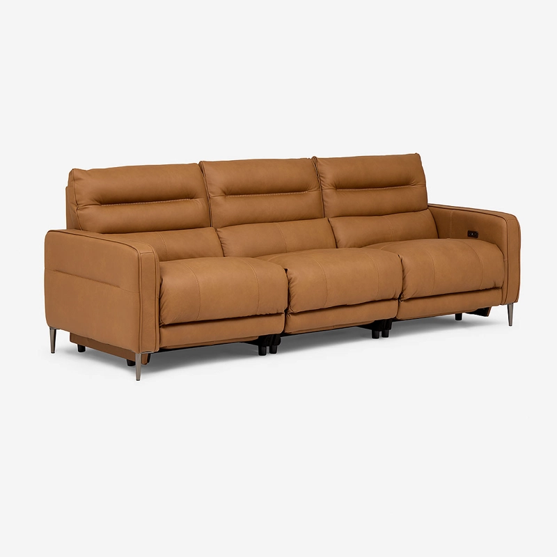 SOFA RECLINABLE MONTALVO 3 CUERPOS CUERO/PVC ELE CTRICO - 1