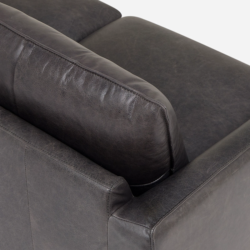 SOFA WESTWOOD 2 CUERPOS CUERO COLOR STONE - 7