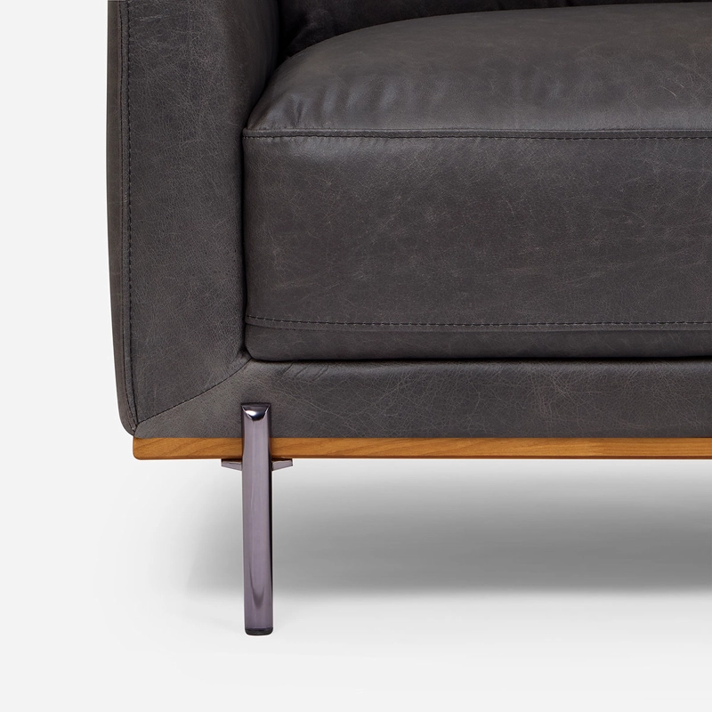 SOFA WESTWOOD 2 CUERPOS CUERO COLOR STONE - 8