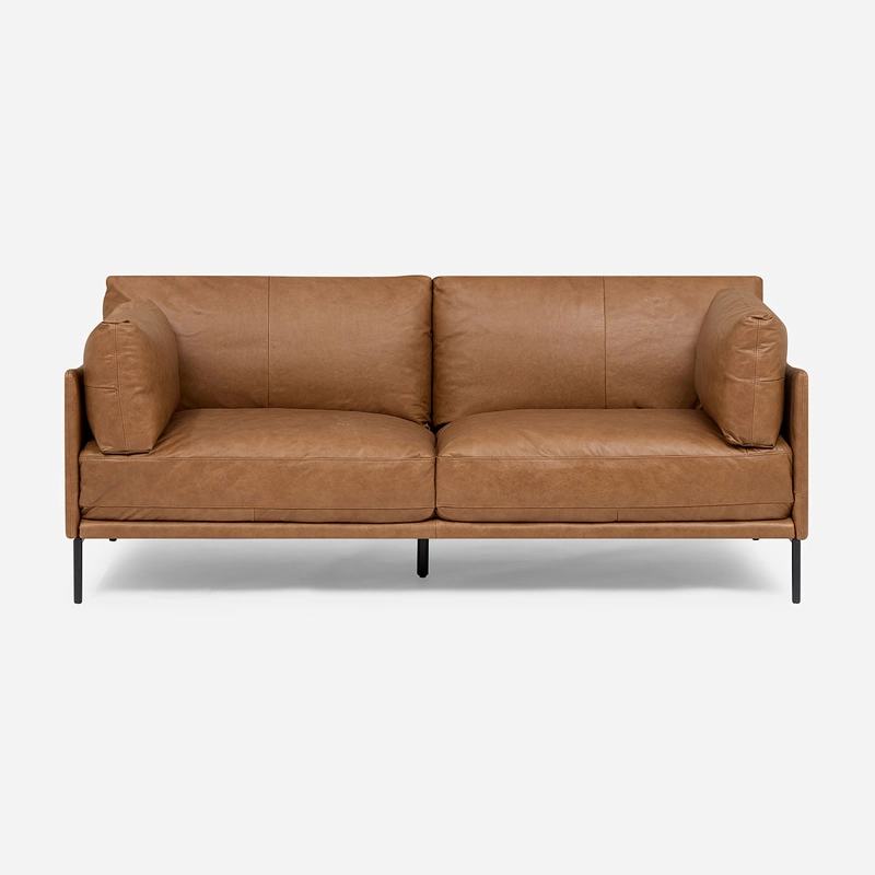 SOFA THAMOVA 3 CUERPOS CUERO COLOR CAFE - 2