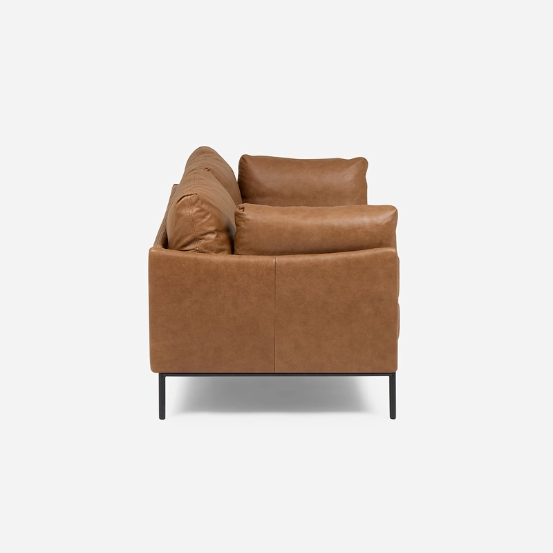 SOFA THAMOVA 3 CUERPOS CUERO COLOR CAFE - 3